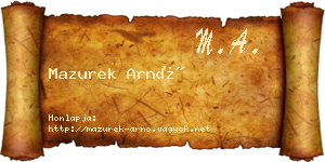 Mazurek Arnó névjegykártya